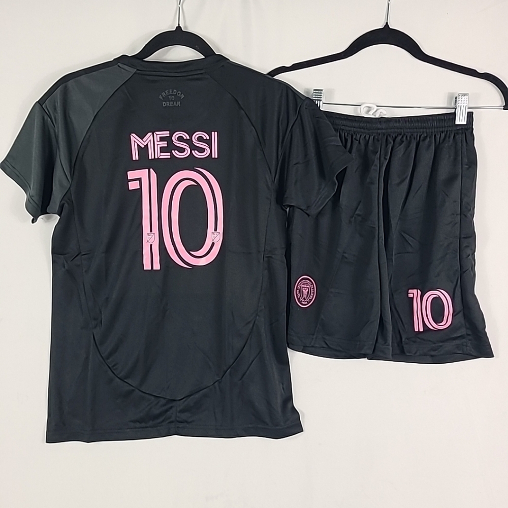 Inter Miami Soccer Jersey Kids Messi #10 Adidas Pink & Black Set Sz US XS, 30